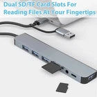USB C Hub Multiport Adapter – USB 3.0 Ports, SD & MicroSD Card Reader, 3.5mm Audio & USB-C Connector