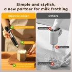 Electric Milk Frother Handheld Coffee Whisk with Stand – Battery Powered Drink Mixer