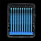 10-Piece Blue Plastic Long Handle Cleaning Brush Set – Slim Detail Brushes with Loop Hanging Handles for Precision Cleaning