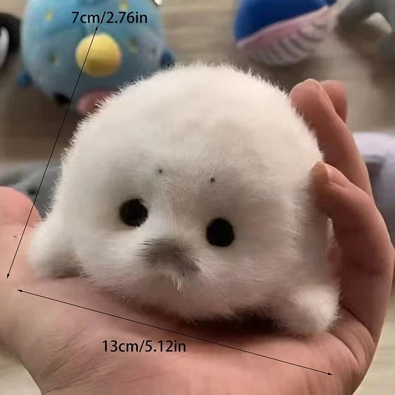 Cute Baby Seal Plush Toys, 12cm Realistic White Ocean Animal Stuffed