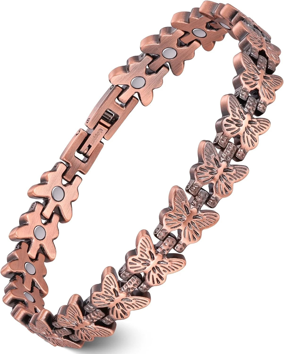 Elegant Rose Gold Floral Bracelet – Vintage-Inspired Adjustable Link Chain Bracelet with Intricate Flower Design for Women, Casual Wear & Special Occasions
