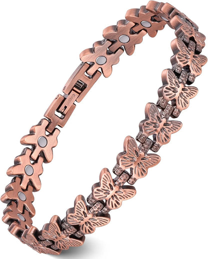 Elegant Rose Gold Floral Bracelet – Vintage-Inspired Adjustable Link Chain Bracelet with Intricate Flower Design for Women, Casual Wear & Special Occasions