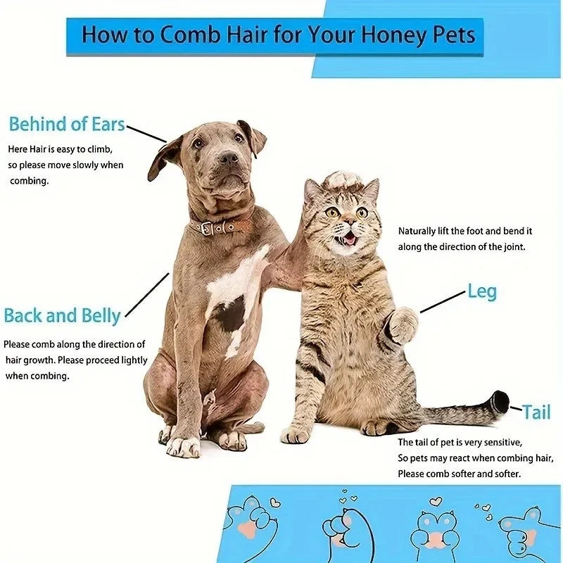 Self-Cleaning Slicker Brush for Dogs & Cats – Pet Grooming Comb & Hair Remover