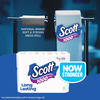 Scott 1000 Toilet Paper, 12 Rolls, 1,000 Sheets per Roll